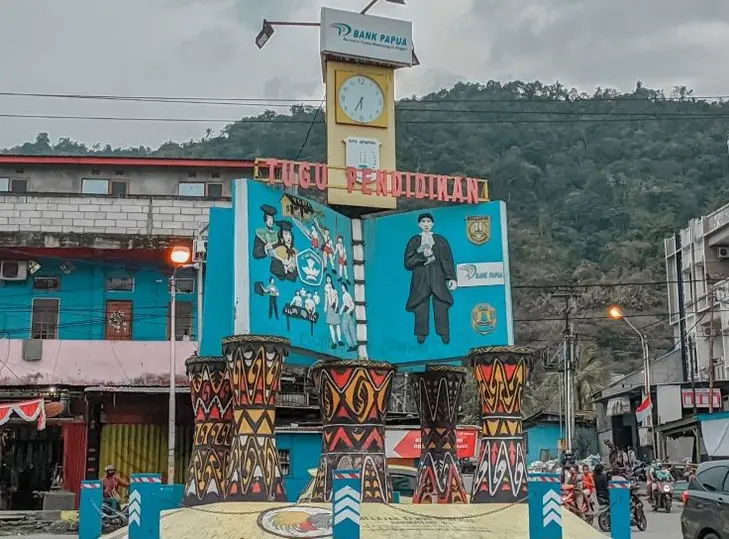 Tugu Pendidikan monument in Jayapura, Papua, symbolizing education, knowledge, and the development of future generations in Eastern Indonesia.