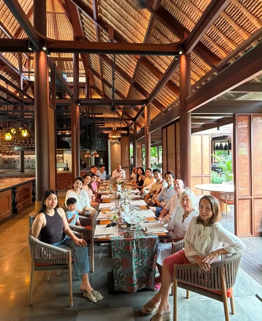 Janet De Neefe celebrating her July birthday with family in Bali.