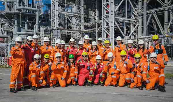 Industrial workforce supporting the oil and gas sector in Teluk Bintuni