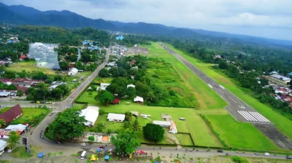 Aerial view of Nabire, the economic center of Central Papua